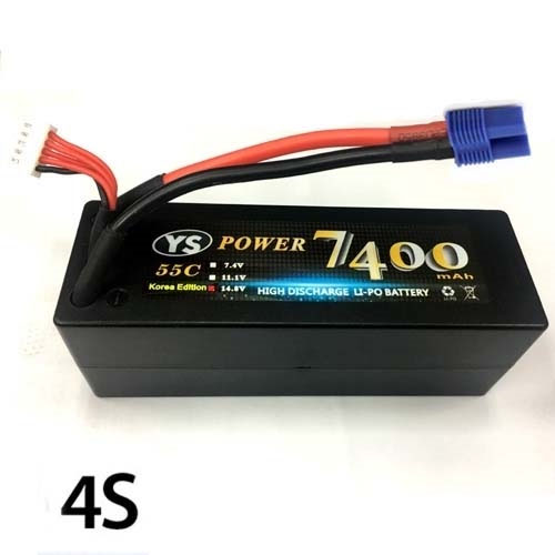 하비몬[#7400-55C-4S-EC3] 14.8V 7400mAh 55C~120C Hard Case Lipo Battery (EC3잭)[상품코드]YS POWER