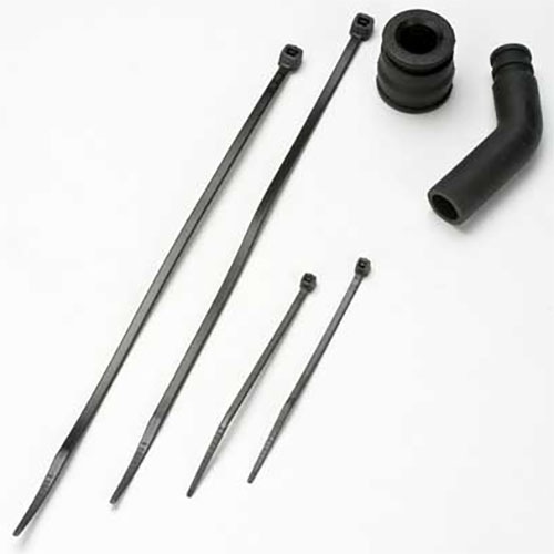 하비몬[#AX5245X] Pipe Coupler, Molded (Black)/ Exhaust Deflecter (Rubber, Black)/ Cable Ties, Long (2)/ Cable Ties, Short (2)[상품코드]TRAXXAS