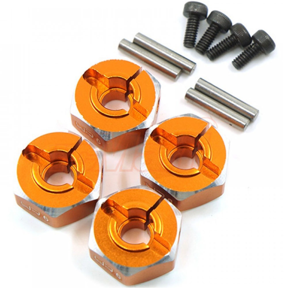 하비몬[#WA-033OR] [4개입] Aluminum Hex Adaptor Set 12x6mm for 1/10 Touring Drift Crawler (Orange)[상품코드]YEAH RACING