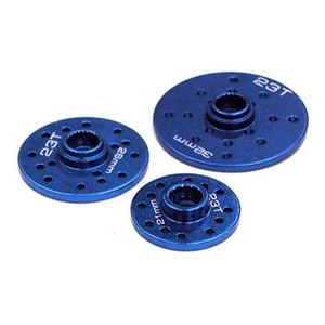 하비몬[#C23398BLUE] Alloy Servo Horn Full Circle 21mm 26mm &amp; 32mm Set (3) for 23T Servo (r=8-13mm) (Blue)[상품코드]INTEGY
