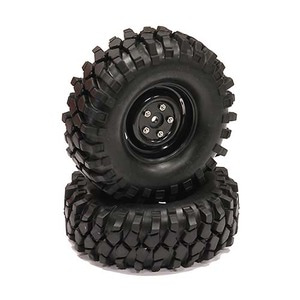 하비몬[#C23731BLACK] [2세트 반대분] Rover Style 1.9&quot; Wheels w/All Terrain T2 Tires for Scale Crawler (Black)[상품코드]INTEGY