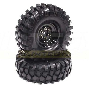 하비몬[#C23208BLACK] [2세트 반대분] High Mass Type 1.9&quot; Wheel &amp; Tire Set for Scale Crawler (Black)[상품코드]INTEGY