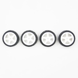 하비몬[#TA93032] 5 Spoke Wheel w/Tire*4 (24mm/0)[상품코드]TAMIYA