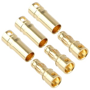 하비몬[BM0075] (3쌍입+수축튜브) 3.5mm Gold Bullet Connectors w/Heat Shrink Tubing (길이 수8+5mm｜암12mm)[상품코드]BEST-RCMODEL