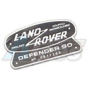 하비몬[#WO/AT018] Land Rover Rear Metallic Badge (D90) - Aluminium for Boom Racing D90 Chassis 25 x 14 x 0.8mm[상품코드]-