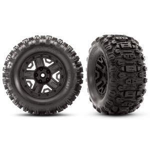 하비몬[#AX6792] Tires &amp; Wheels, Assembled, Glued (Black 2.8&quot; Wheels, Sledgehammer™ Tires, Foam Inserts) (2) (TSM® Rated)[상품코드]TRAXXAS