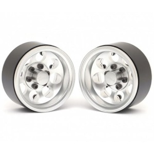 하비몬[#BRW780917S] [2개] 1.9 Terra Classic 8-Hole Aluminum Deep Dish Beadlock Wheels w/XT601 Hubs (Silver)[상품코드]BOOM RACING