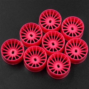 하비몬[#WL-0168FPK] [8개입｜와이드 AWD] Plastic Wide Rim Set 11mm (Offset 0 +1 +2 +3) Florescent Pink for 1/28 AWD Mini-Z (교쇼 미니지 휠 세트)[상품코드]YEAH RACING