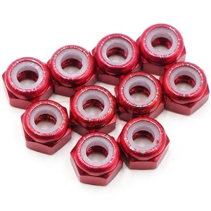 하비몬[#YA-0566RD] [10개입] 3mm Aluminium Lock Nut (Red)[상품코드]YEAH RACING