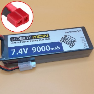 하비몬[BM0323-DEANS] [하드케이스] 7.4V 9000mAh 2S 100C Hard Case LiPo Battery w/DEANS Connector (크기 139 x 47 x 25.5mm)[상품코드]HOBBYMON